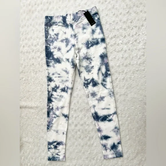 NWT- MONROW Midnight Iris Active Sweatpants Legging Two Tone Crystal Tie Dye - Picture 6 of 16
